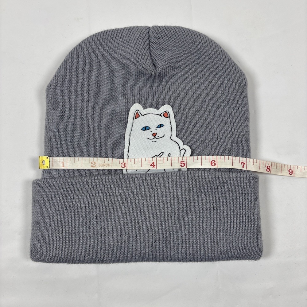 Rip n Dip GrayLord Nermal Patch Simple Beanie w Cat Logo Skater Unisex Size OS - Picture 4 of 5